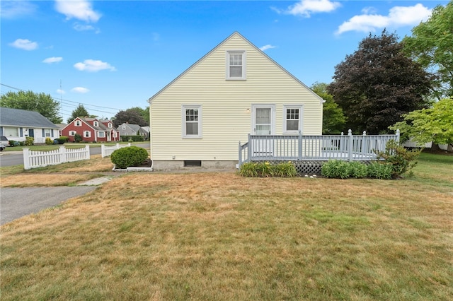 32 Rosemere Dr, East Providence, RI 02914 - rear view of house with a wooden deck
