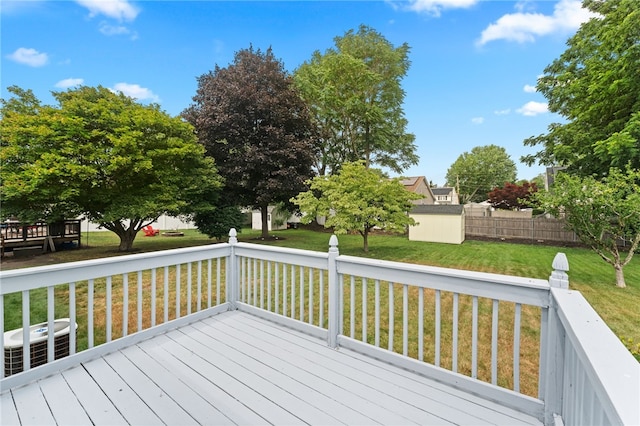32 Rosemere Dr, East Providence, RI 02914 - deck with a shed and a lawn