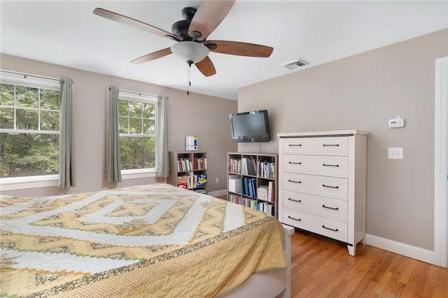 219 Fenner Hill Rd, Hopkinton, RI 02832 - bedroom featuring light wood-style flooring and ceiling fan