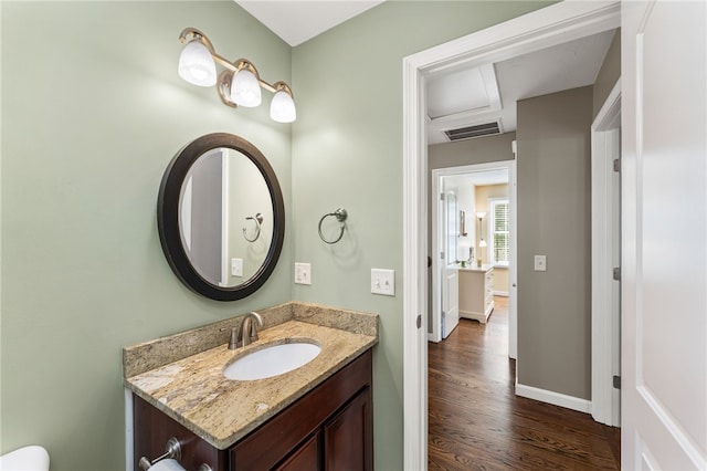 18 Country Hill Ln, Smithfield, RI 02917 - half bath with vanity and wood finished floors