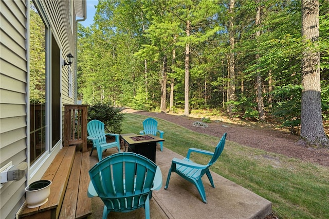 18 Country Hill Ln, Smithfield, RI 02917 - view of patio with an outdoor fire pit