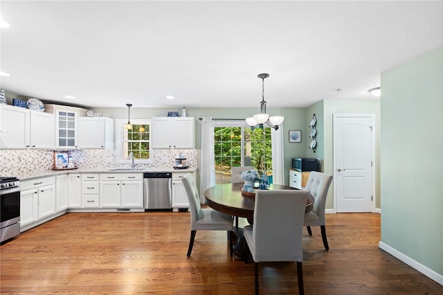 18 Country Hill Ln, Smithfield, RI 02917 - dining room with a chandelier, light wood-type flooring, and recessed lighting