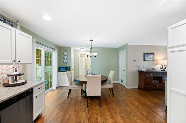 18 Country Hill Ln, Smithfield, RI 02917 - dining space featuring a chandelier, wood finished floors, and recessed lighting