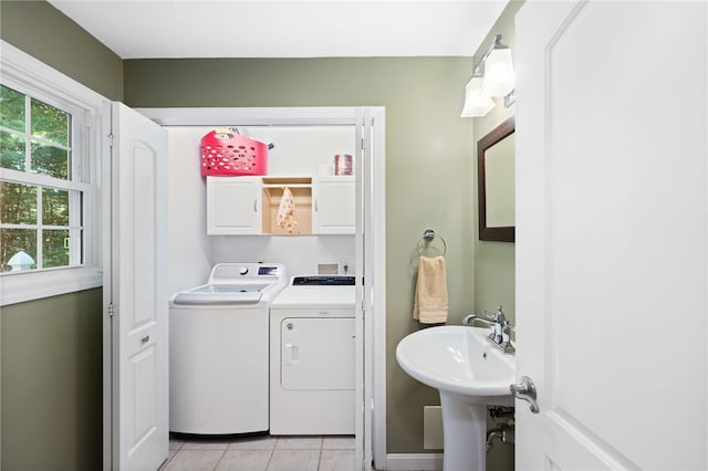 18 Country Hill Ln, Smithfield, RI 02917 - bathroom featuring washing machine and dryer and tile patterned flooring