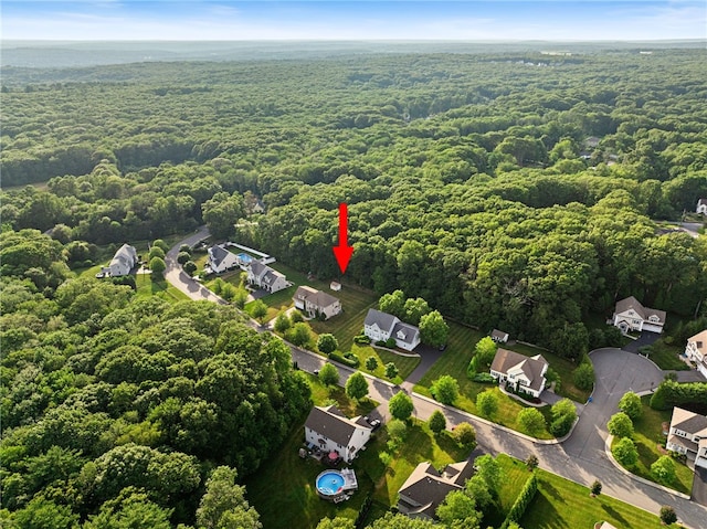 10 Sables Way, Lincoln, RI 02865 - aerial perspective of suburban area with a heavily wooded area