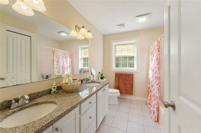 10 Sables Way, Lincoln, RI 02865 - full bathroom with double vanity, tile patterned floors, and a shower with shower curtain