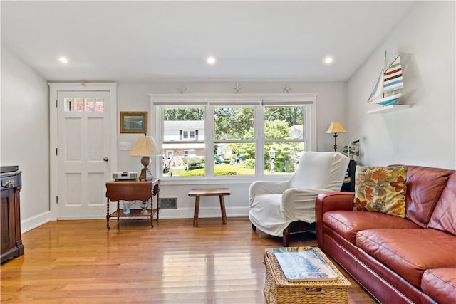 55 Wayland Trl, Narragansett, RI 02882 - living area featuring plenty of natural light, light wood-type flooring, and recessed lighting