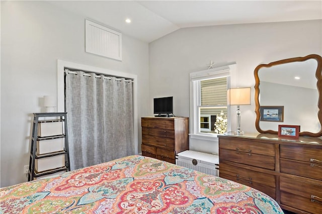 55 Wayland Trl, Narragansett, RI 02882 - bedroom featuring lofted ceiling and recessed lighting