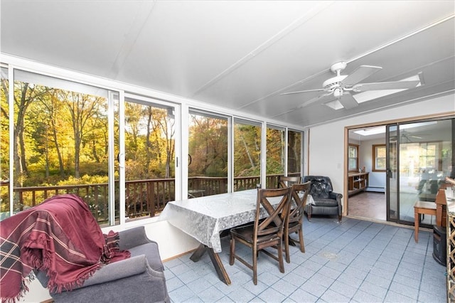 584 Division Rd, East Greenwich, RI 02818 - sunroom featuring ceiling fan and healthy amount of natural light