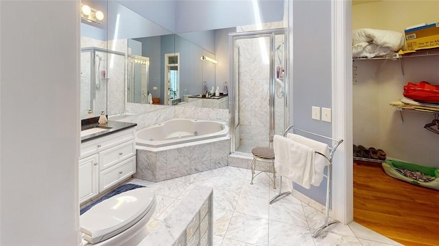 4090 Post Rd Unit B, Warwick, RI 02886 - full bath with a stall shower, vanity, a bath, and a walk in closet