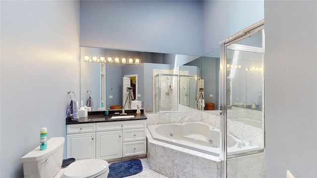 4090 Post Rd Unit B, Warwick, RI 02886 - full bath featuring vanity, a tub with jets, and a shower stall