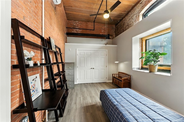 1117 Douglas Ave Unit 124, North Providence, RI 02904 - bedroom featuring high vaulted ceiling, wooden ceiling, and wood finished floors
