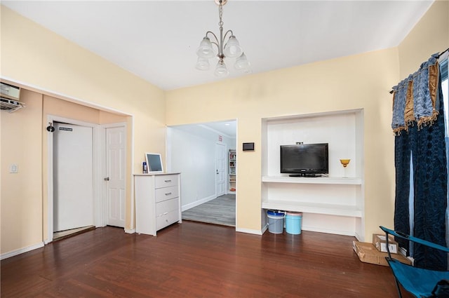 236 Vermont Ave, Providence, RI 02905 - unfurnished living room with a chandelier and wood finished floors