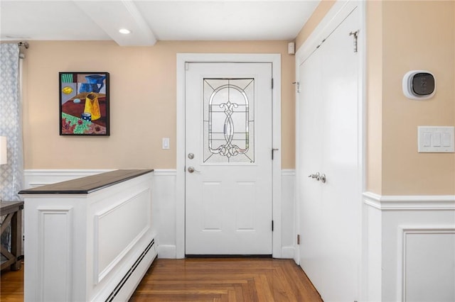 57 Hillside Rd, Lincoln, RI 02865 - entryway with recessed lighting and a wainscoted wall