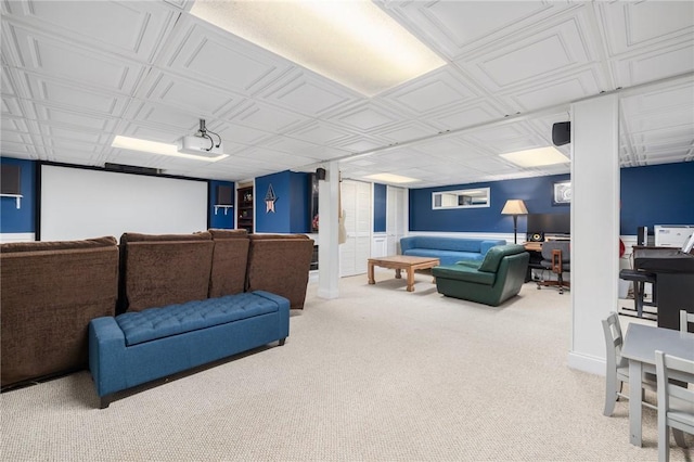 57 Hillside Rd, Lincoln, RI 02865 - carpeted cinema featuring an ornate ceiling