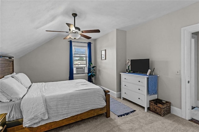 57 Maple Ave, Johnston, RI 02919 - carpeted bedroom featuring cooling unit, vaulted ceiling, and a ceiling fan