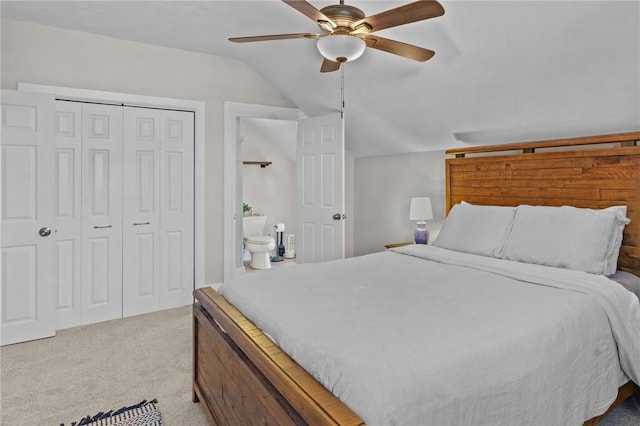 57 Maple Ave, Johnston, RI 02919 - bedroom featuring vaulted ceiling, carpet, a closet, and ceiling fan