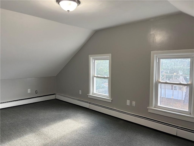 784 York Ave, Pawtucket, RI 02861 - additional living space featuring lofted ceiling, carpet floors, and a baseboard radiator