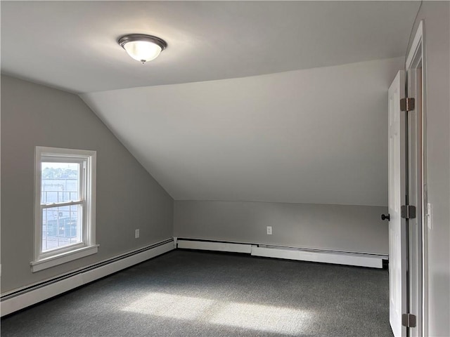 784 York Ave, Pawtucket, RI 02861 - additional living space with vaulted ceiling, carpet, and a baseboard heating unit