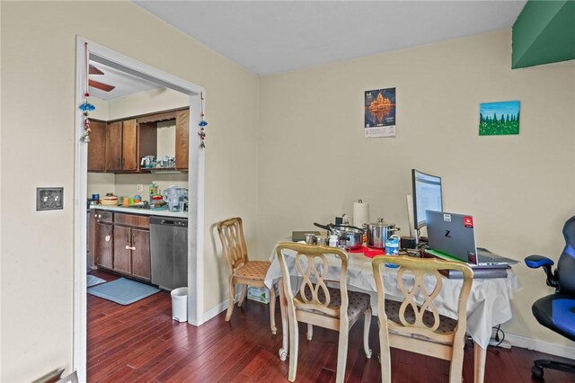 196 Old River Rd Unit 166, Lincoln, RI 02865 - dining room featuring dark wood-type flooring and a desk
