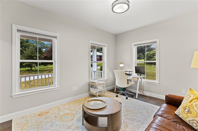 15 Mathew Rd, Tiverton, RI 02878 - office area featuring plenty of natural light and dark wood-style floors