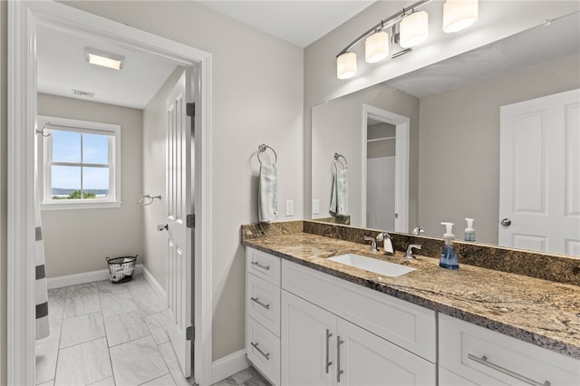 15 Mathew Rd, Tiverton, RI 02878 - bathroom with marble look tiles and vanity