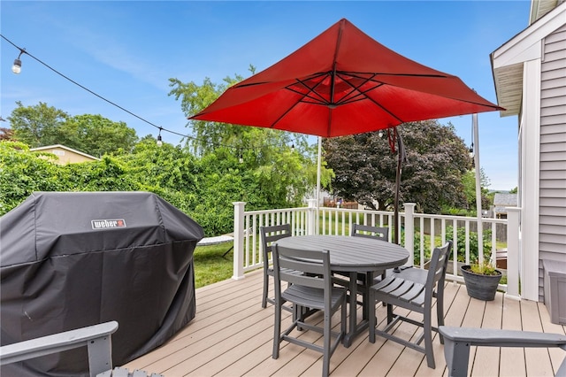 15 Mathew Rd, Tiverton, RI 02878 - deck with area for grilling and outdoor dining area