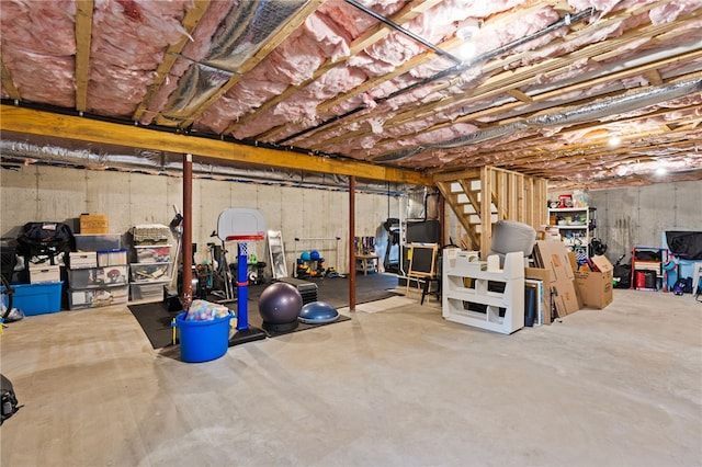 15 Mathew Rd, Tiverton, RI 02878 - unfinished below grade area with stairs