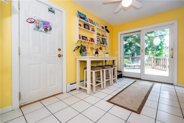 65 Jeri Lynn Cir, Warwick, RI 02886 - doorway to outside featuring ceiling fan and light tile patterned flooring