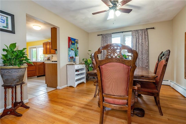 65 Jeri Lynn Cir, Warwick, RI 02886 - dining room featuring light wood-style floors and ceiling fan