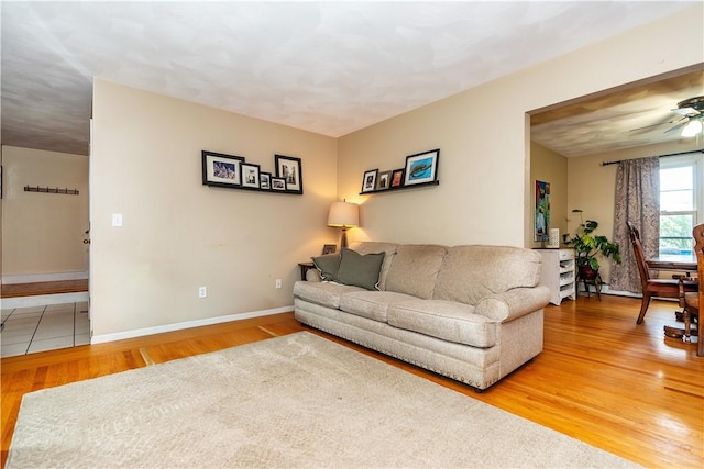 65 Jeri Lynn Cir, Warwick, RI 02886 - living room with ceiling fan and wood finished floors