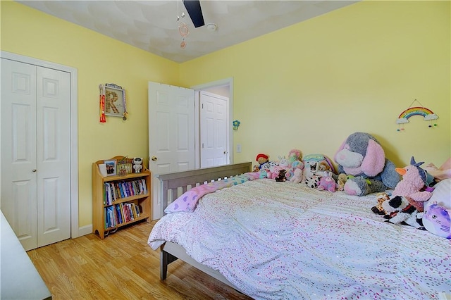 73 Fessenden St, Warwick, RI 02886 - bedroom featuring light wood-style flooring, a closet, and ceiling fan