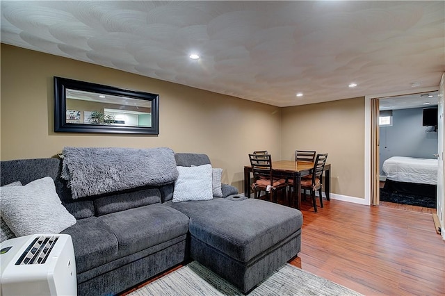 73 Fessenden St, Warwick, RI 02886 - living area featuring wood finished floors and recessed lighting