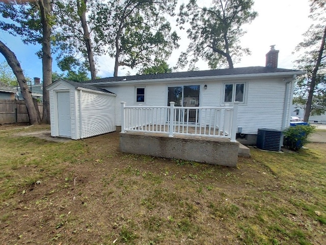 16 Fyffe Ave, Cranston, RI 02920 - back of property with a chimney and a storage shed