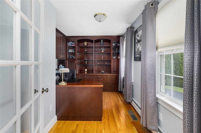 32 Susan Dr, Cumberland, RI 02864 - office area featuring light wood-style flooring and baseboard heating