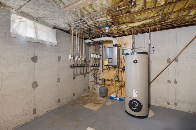 32 Susan Dr, Cumberland, RI 02864 - unfinished basement with water heater and gas water heater