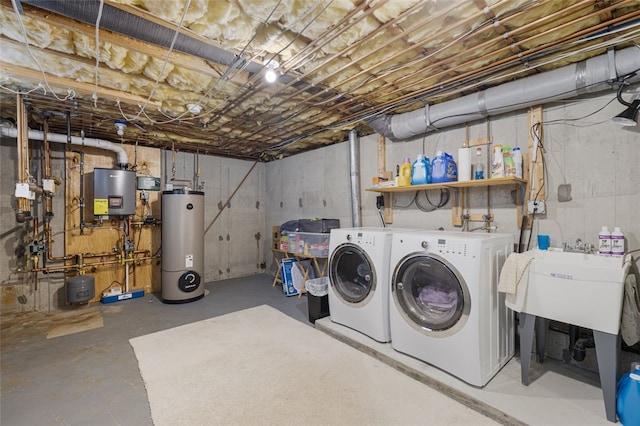 32 Susan Dr, Cumberland, RI 02864 - washroom with water heater, washer and dryer, and gas water heater