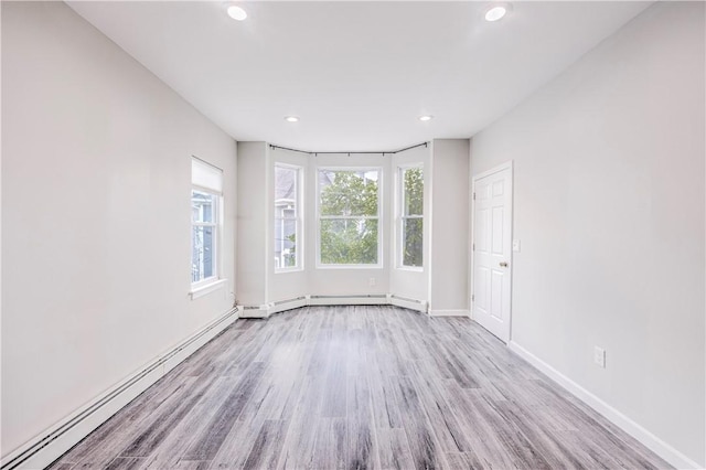 15 Wendell St, Providence, RI 02909 - spare room featuring a baseboard radiator, recessed lighting, and wood finished floors