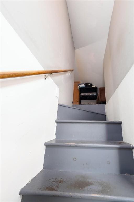 61 Penn St, Providence, RI 02909 - stairs with vaulted ceiling