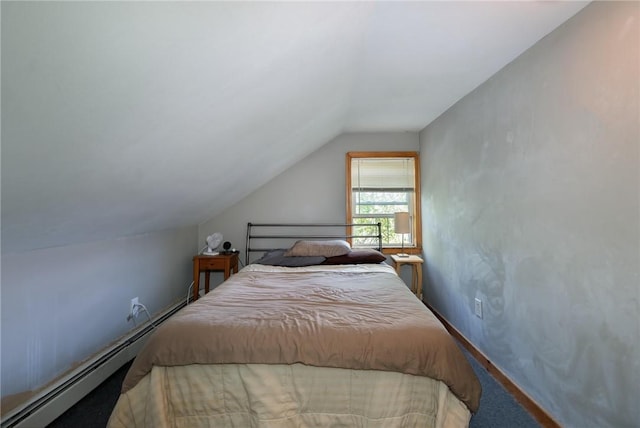 61 Penn St, Providence, RI 02909 - bedroom featuring lofted ceiling and a baseboard radiator