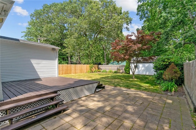 188 Reynolds Ave, Warwick, RI 02889 - wooden deck featuring a fenced backyard and a patio