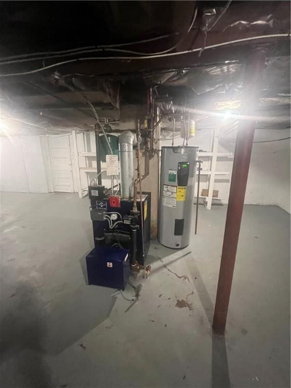 354 Rhodes Ave, Woonsocket, RI 02895 - unfinished basement featuring water heater