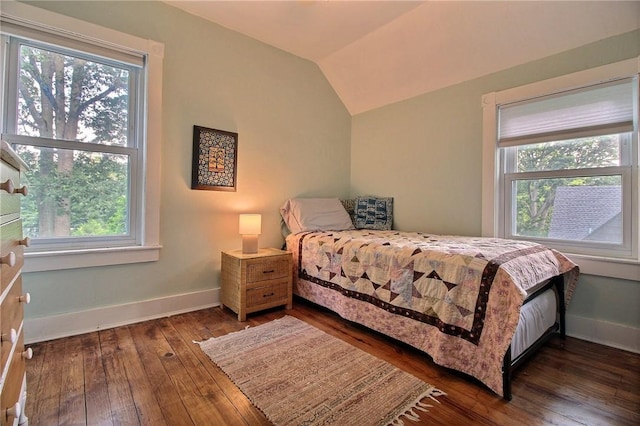 46 Highland Ave, Westerly, RI 02891 - bedroom with vaulted ceiling, multiple windows, and hardwood / wood-style flooring