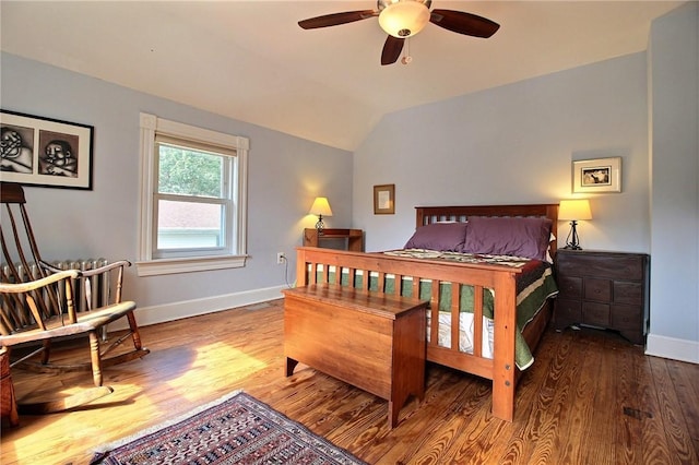 46 Highland Ave, Westerly, RI 02891 - bedroom with wood finished floors, lofted ceiling, and a ceiling fan