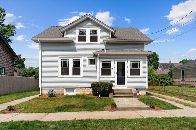 8 Parkman St, Providence, RI 02907 - view of front facade featuring roof with shingles