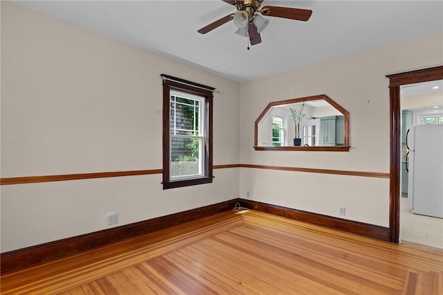 8 Parkman St, Providence, RI 02907 - empty room featuring wood finished floors and ceiling fan
