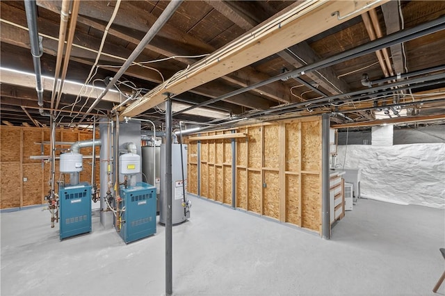 270 Central St, Central Falls, RI 02863 - unfinished basement featuring gas water heater and a heating unit