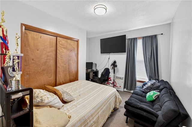 270 Central St, Central Falls, RI 02863 - bedroom with carpet floors, a textured ceiling, and a closet
