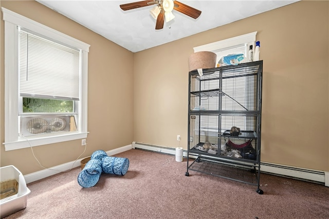79 Winthrop St, Woonsocket, RI 02895 - carpeted empty room featuring a ceiling fan and baseboards