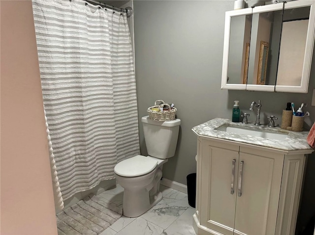 300 Smithfield Rd Unit B2-7, North Providence, RI 02904 - bathroom featuring marble look tile flooring, vanity, and a shower with curtain